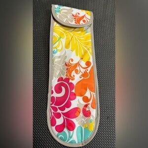 Thirty-One Yellow and Pink Floral Insulted Beverage Holder